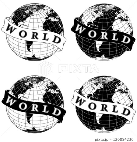 Planet earth surrounded with ribbon 120854230