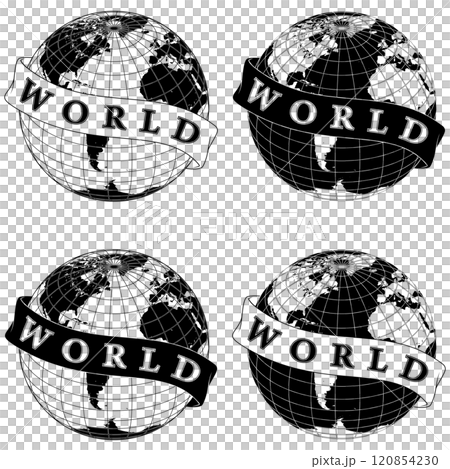 Planet earth surrounded with ribbon 120854230