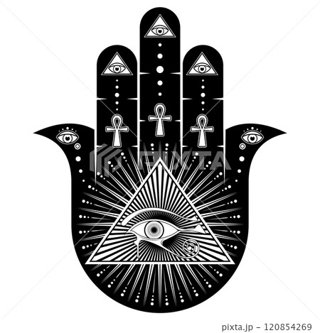 Hamsa protection symbol design 120854269