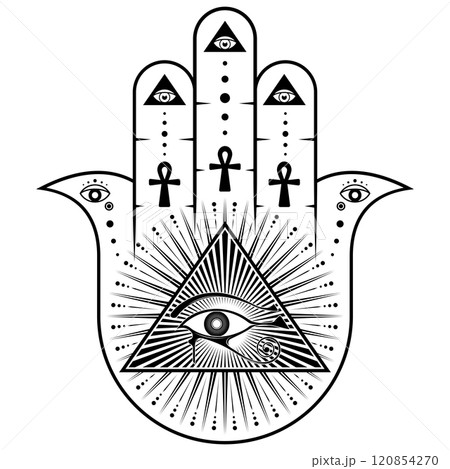 Hamsa protection symbol design 120854270