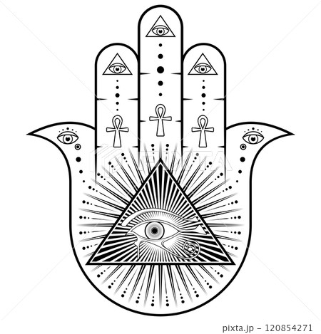 Hamsa protection symbol design 120854271