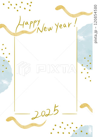 2025年巳年フォトフレーム年賀状 2025年巳年フォトフレーム年賀状 120854580