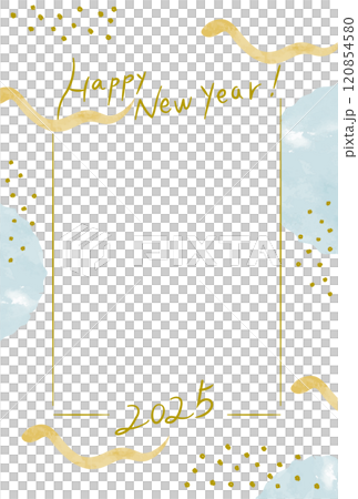 2025年巳年フォトフレーム年賀状 2025年巳年フォトフレーム年賀状 120854580