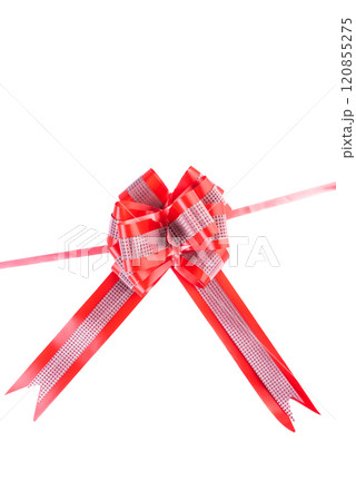 red bow for decorations, holidays, gifts isolated on white background 120855275
