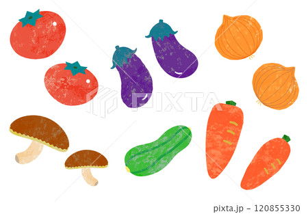 手描きタッチのビタミン野菜イラスト(背景透過) 手描きタッチのビタミン野菜イラスト(背景透過) 120855330