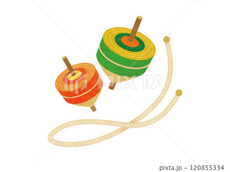 お正月のこまのイラスト 縁起物 120855334