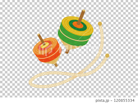 お正月のこまのイラスト 縁起物 120855334