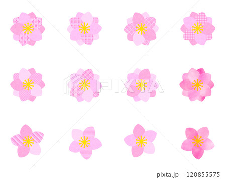 ポップな桃の花のアイコンセット 120855575