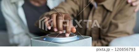 Touching Bluetooth Speaker with Button Interface Touching Bluetooth Speaker with Button Interface 120856793