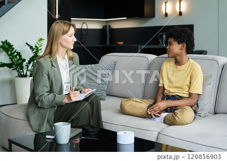 Counseling Session Discussing Issues in Therapeutic Setting Counseling Session Discussing Issues in Therapeutic Setting 120856903