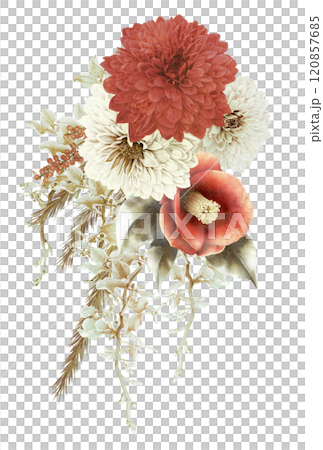 正月の花の華やかなブーケ 正月の花の華やかなブーケ 120857685