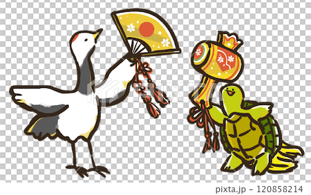 Crane and turtle material Crane and turtle material 120858214