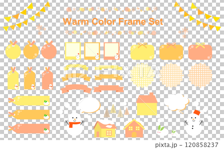 冬のフレームセット（暖色） 120858237
