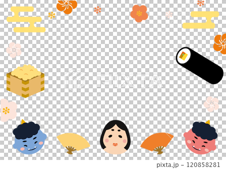 Setsubun frame_Oni and Otafuku_horizontal 120858281