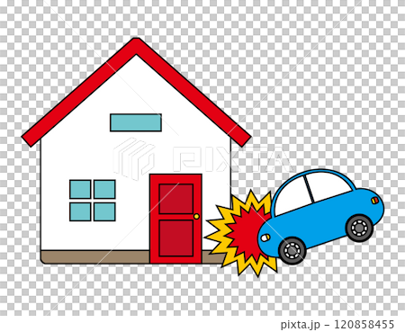 Illustration of a house damaged by disaster Illustration of a house damaged by disaster 120858455