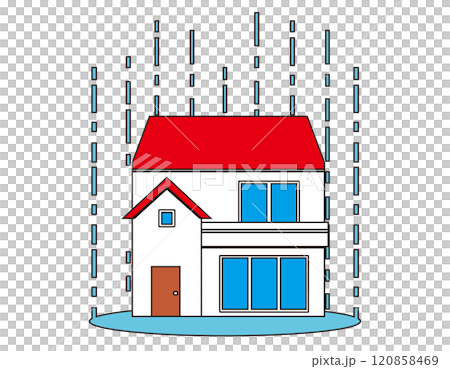 受災難影響的房屋插圖 120858469