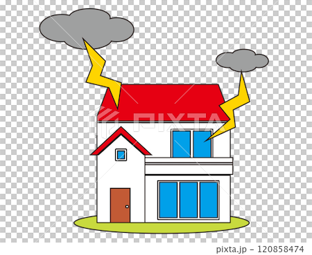 受災難影響的房屋插圖 受災難影響的房屋插圖 120858474