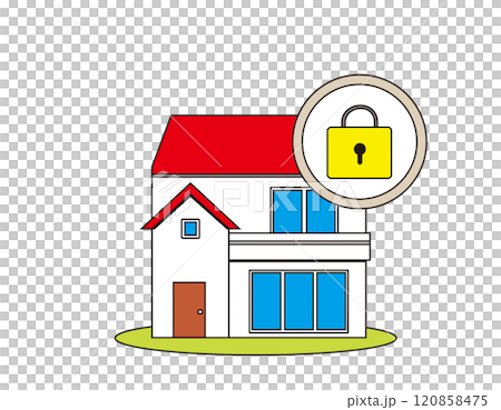 Illustration of a house damaged by disaster 120858475