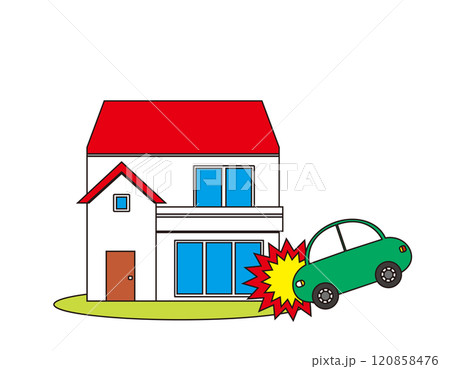 災害に遭った一軒家のイラスト 災害に遭った一軒家のイラスト 120858476