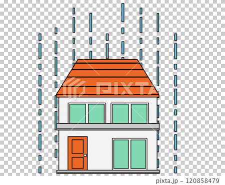 受災難影響的房屋插圖 120858479