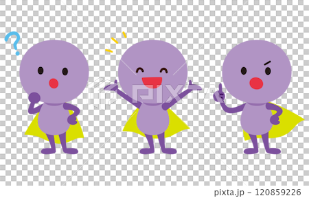 Character facial expression pose purple cell fighting 120859226