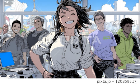 仕事が成功して喜びいっぱいのビジネスパーソン