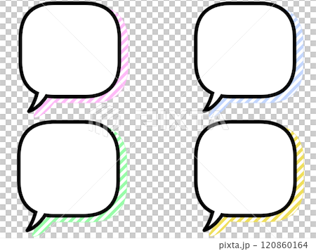 對話氣泡圖標，簡單四色套裝 120860164