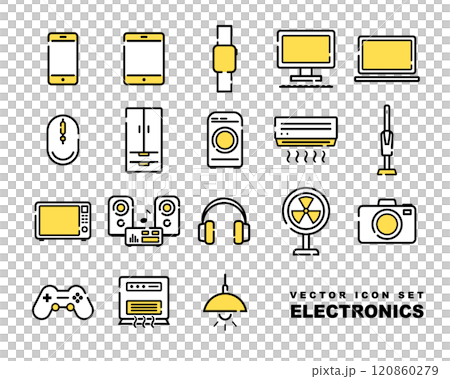 Home appliances, electrical appliances, PC. Digital devices vector icon set 120860279