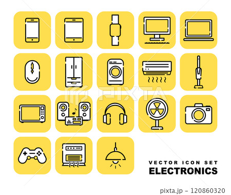 家電・電化製品・PC.デジタル機器のベクターアイコンセット 家電・電化製品・PC.デジタル機器のベクターアイコンセット 120860320
