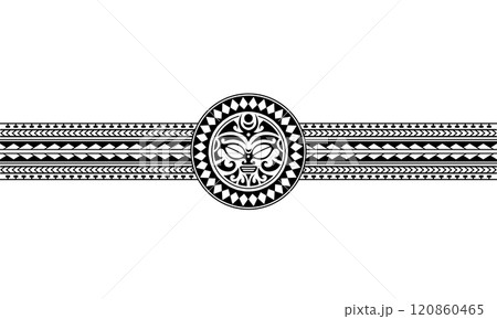 Maori polynesian tattoo border tribal sleeve pattern vector. Samoan bracelet tattoo for arm or foot. Maori polynesian tattoo border tribal sleeve pattern vector. Samoan bracelet tattoo for arm or foot. 120860465