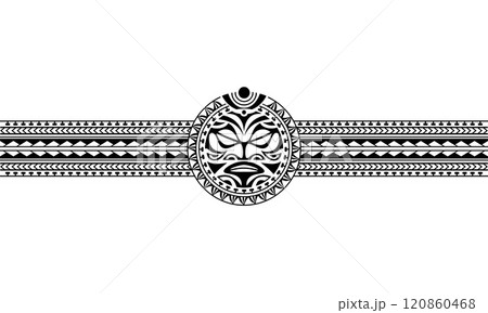 Maori polynesian tattoo border tribal sleeve pattern vector. Samoan bracelet tattoo for arm or foot. Maori polynesian tattoo border tribal sleeve pattern vector. Samoan bracelet tattoo for arm or foot. 120860468