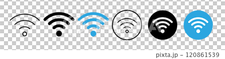 簡單的 wifi 和無線電波圖標 120861539