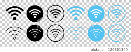 簡單的 wifi 和無線電波圖標 簡單的 wifi 和無線電波圖標 120861540