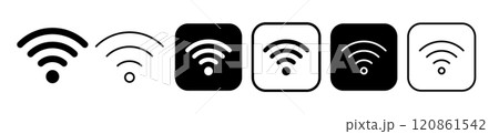 シンプルなwifiと電波のアイコン 120861542