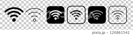 シンプルなwifiと電波のアイコン 120861542