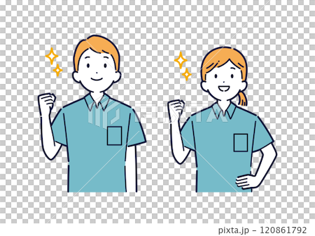 目標を見据える介護士のイラスト_上半身 目標を見据える介護士のイラスト_上半身 120861792