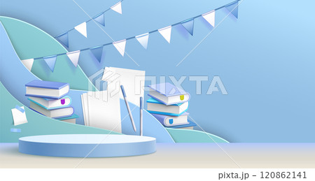 Back to School promotion background with podium 120862141