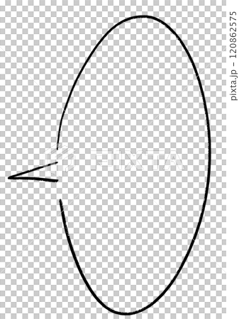 Circular handwritten speech bubble frame with rough lines 120862575