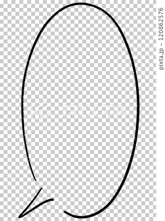 具有粗糙線條的圓形手寫語音氣泡框架 120862576