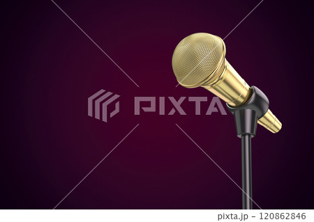 Golden audio microphone 120862846