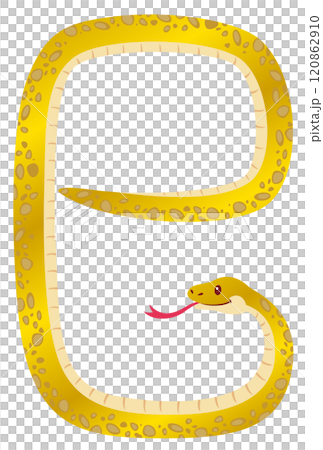 Illustration of a snake in the shape of a "snake" / Postcard ratio template (gold) Illustration of a snake in the shape of a "snake" / Postcard ratio template (gold) 120862910