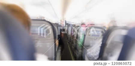 Comfortable passenger cabin of the aircraft 120863072