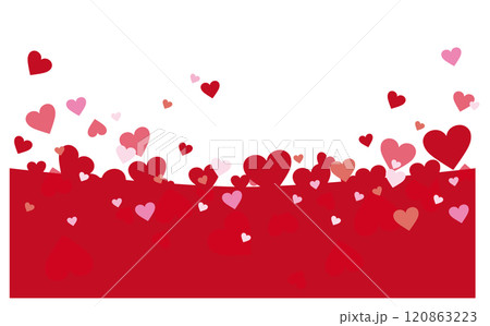 バレンタインのハート柄のかわいい背景イラスト素材 120863223