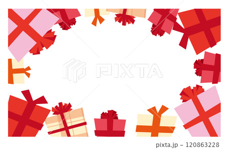 バレンタインのハート柄のかわいい背景イラスト素材 120863228