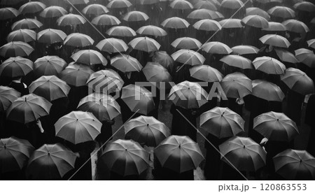 black umbrella in rain black umbrella in rain 120863553