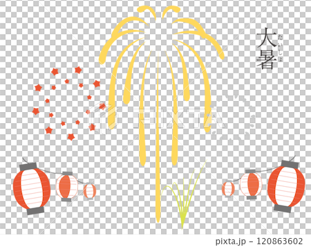 二十四節気の大暑カラー壁紙イラスト 120863602