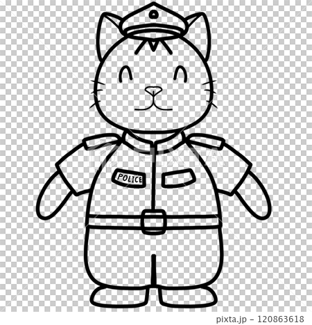 Doodle cartoon of cat policeman 120863618