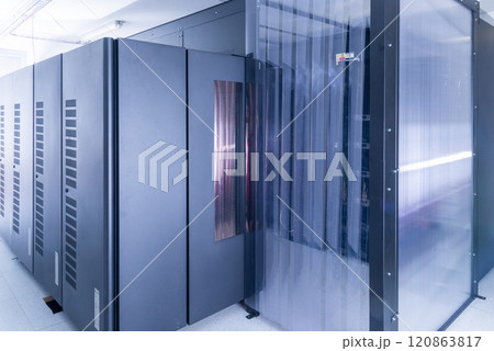 data center with server cabinets 120863817
