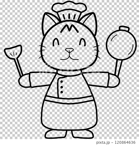 Doodle cartoon of cat doctor 120864636