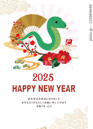年賀状　2025年　巳年　 120864699